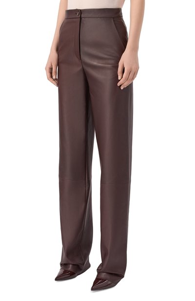 Кожаные брюки KITON коричневого цвета по цене 499500 руб., арт. D58171K0564L, фото 3 Кожаные брюки KITON, арт. D58171K0564L, фото 3