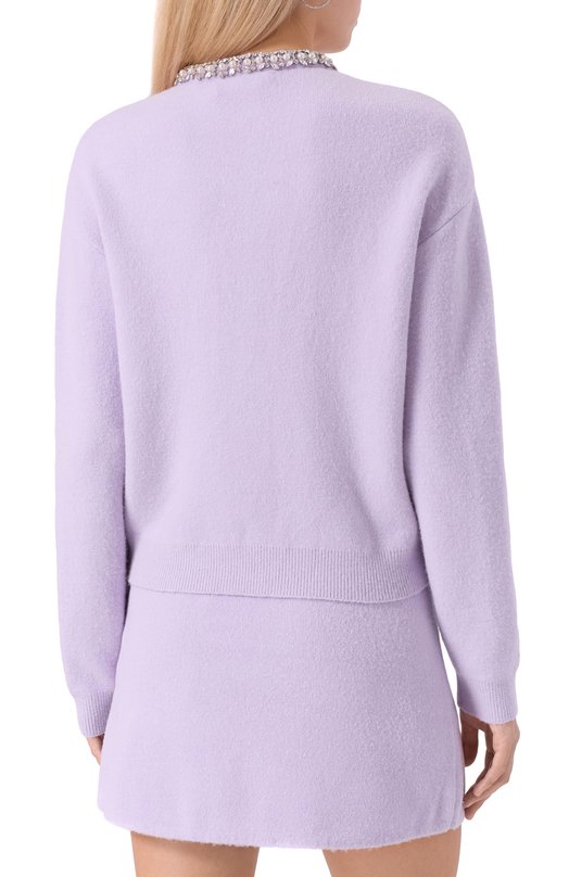 Кардиган из вискозы и шерсти self-portrait PF25085CL Сиреневый  PF25085CL Фото 4