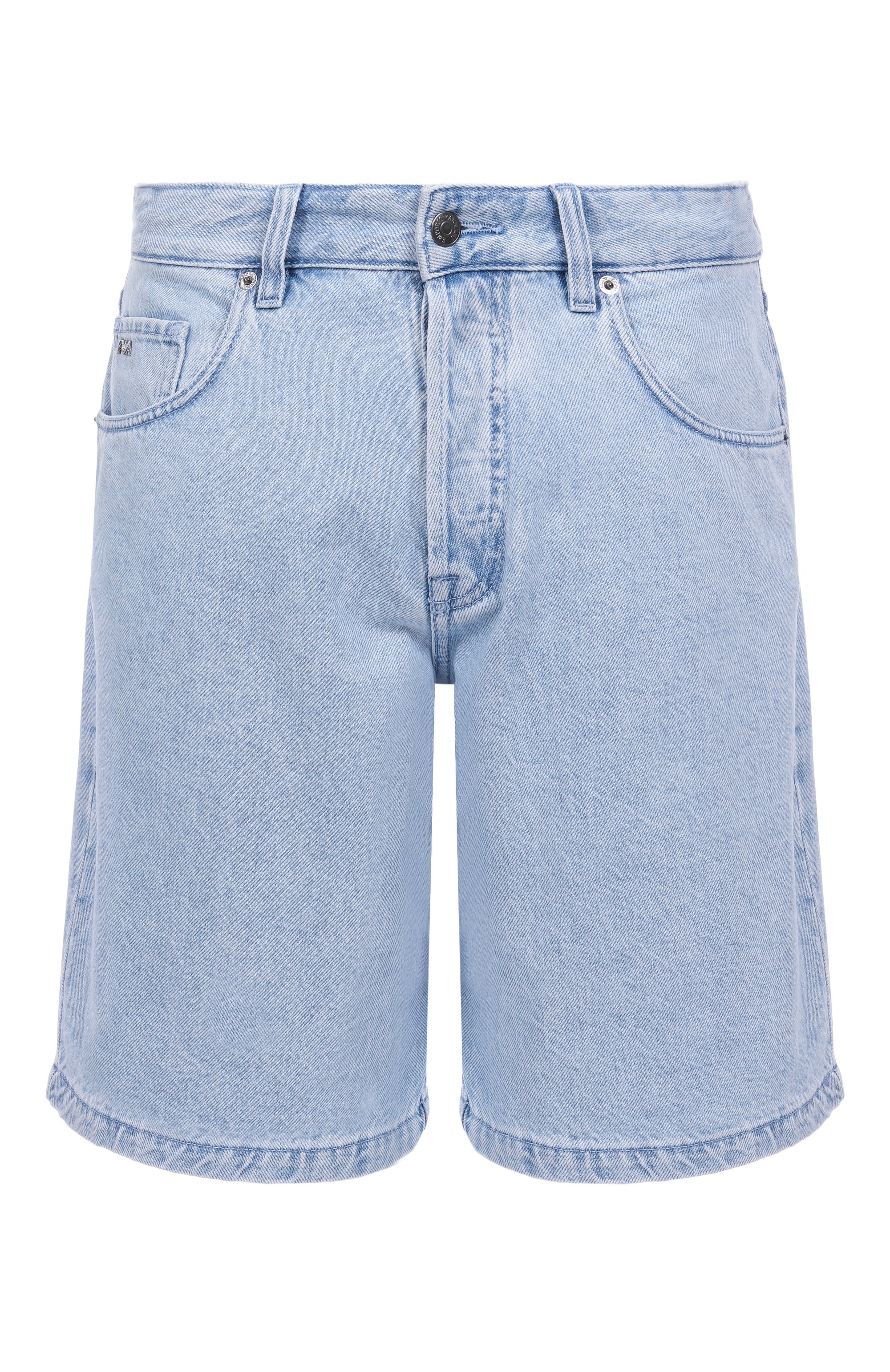 Джинсовые шорты EMPORIO ARMANI голубого цвета по цене 27500 руб., арт. EM001723/AF13269, фото 1 Джинсовые шорты EMPORIO ARMANI, арт. EM001723/AF13269, фото 1