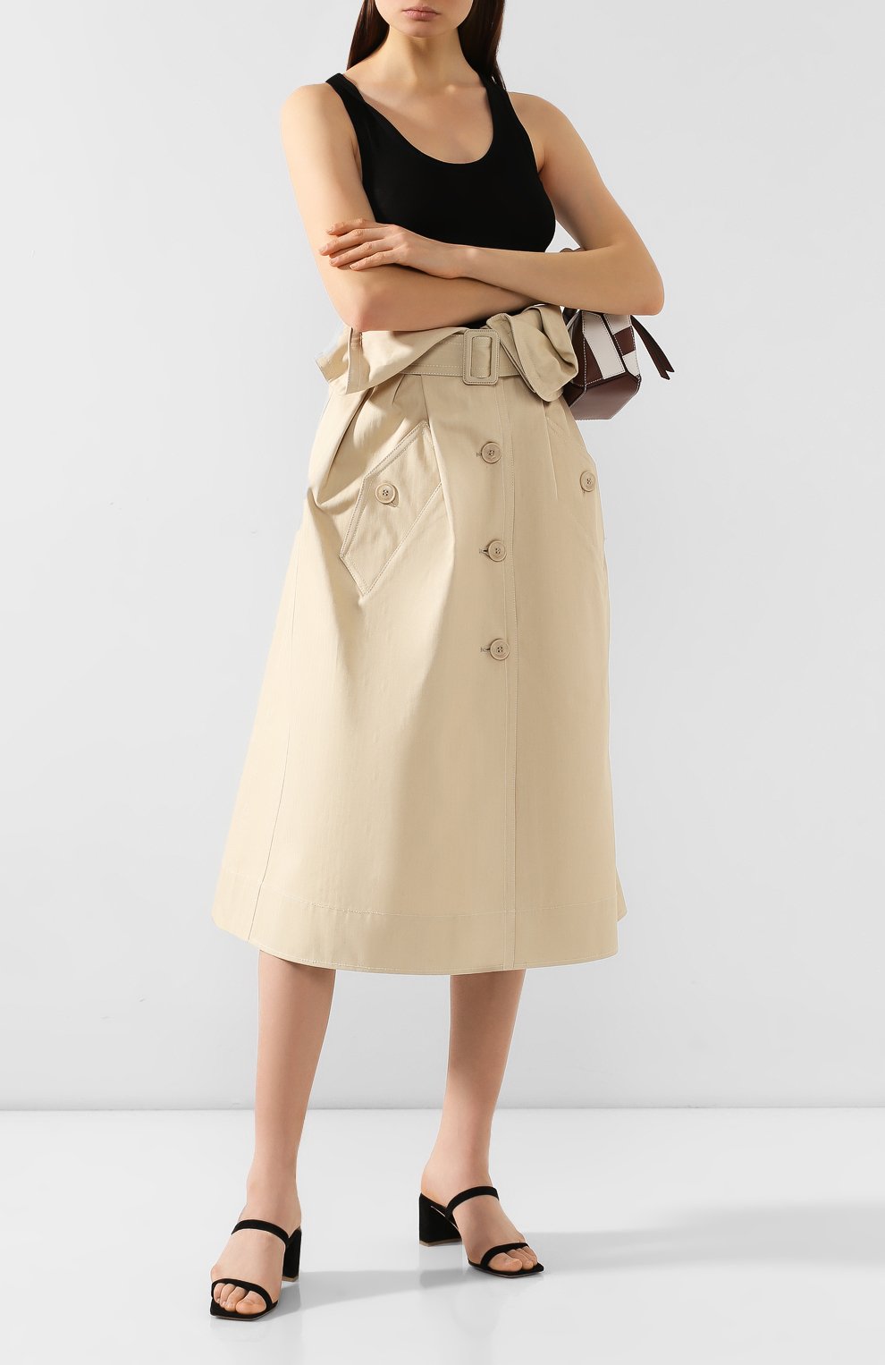 Хлопковая юбка JACQUEMUS бежевого цвета по цене 45950 руб., арт. 193SK02/30130, фото 2 Хлопковая юбка JACQUEMUS, арт. 193SK02/30130, фото 2