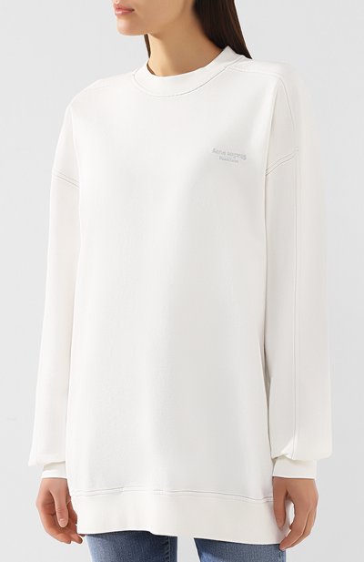 Хлопковый свитшот ACNE STUDIOS белого цвета по цене 17450 руб., арт. AI0007, фото 3 Хлопковый свитшот ACNE STUDIOS, арт. AI0007, фото 3