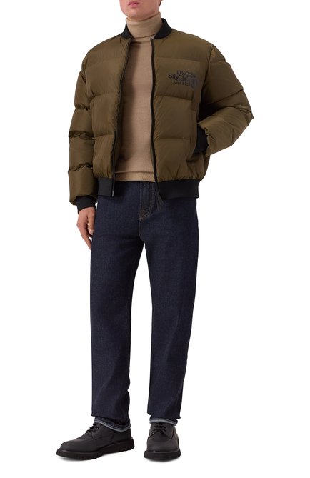Мужской пуховик DSQUARED2 хаки цвета, арт. S74AM1612/S53817 | Фото 2 (Автоматизация состава: Проставлено; Материал подклада: Синтетический материал; Материал утеплителя: Пух и перо; Автоматизация ТО: Проставлено; Материал внешний: Синтетический материал; Длина (верхняя одежда): Короткие; Рукава: Длинные)