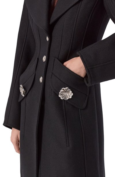 Шерстяное пальто BLUMARINE черного цвета по цене 266000 руб., арт. 4S035A, фото 5 Шерстяное пальто BLUMARINE, арт. 4S035A, фото 5