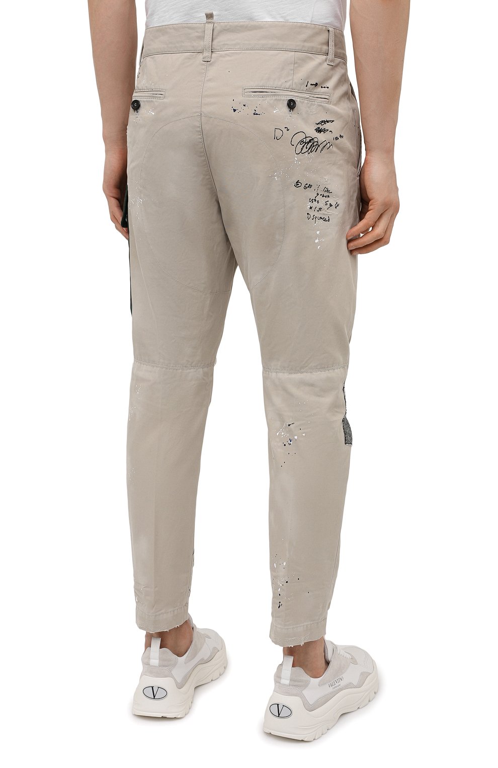 Хлопковые брюки DSQUARED2 бежевого цвета по цене 79250 руб., арт. S74KB0577/S41794, фото 4 Хлопковые брюки DSQUARED2, арт. S74KB0577/S41794, фото 4