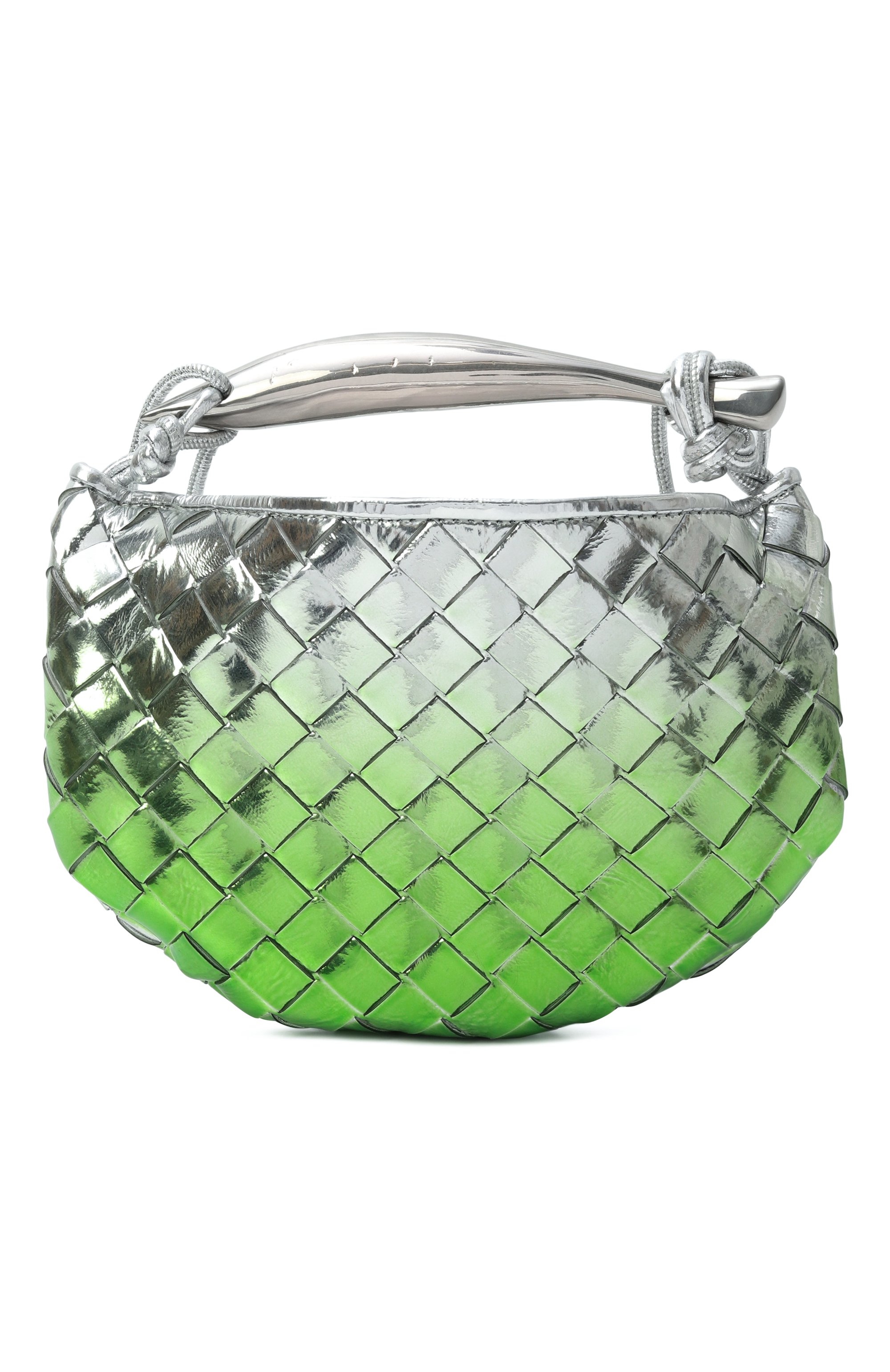 Сумка sardine baby BOTTEGA VENETA серебряного цвета по цене 399500 руб., арт. 804496/V5LA0, фото 1 Сумка sardine baby BOTTEGA VENETA, арт. 804496/V5LA0, фото 1