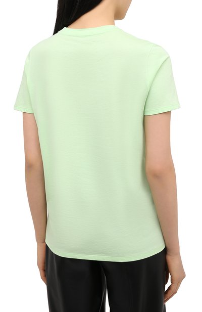 Хлопковая футболка BALMAIN светло-зеленого цвета по цене 29950 руб., арт. VF11350/B019, фото 4 Хлопковая футболка BALMAIN, арт. VF11350/B019, фото 4