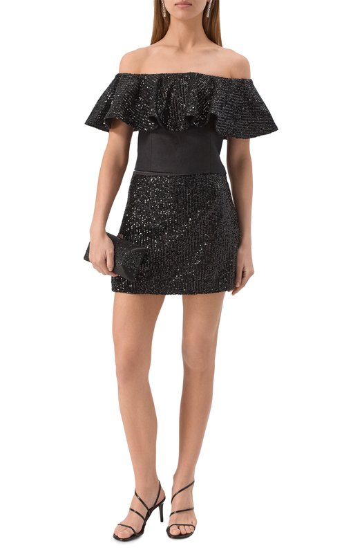 Топ с отделкой пайетками In the mood for love SS2501500006 Чёрный  SS2501500006 Фото 2