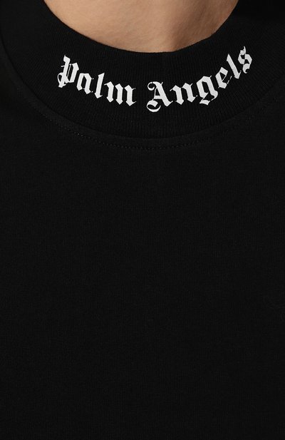 Хлопковое платье PALM ANGELS черно-белого цвета по цене 39950 руб., арт. PWDE001C99JER0021001, фото 5 Хлопковое платье PALM ANGELS, арт. PWDE001C99JER0021001, фото 5
