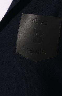 Мужской пиджак из смеси шерсти и кашемира BERLUTI темно-синего цвета, арт. R16KJL32-001 | Фото 5 (Статус проверки: Проверена категория, Проверено; Материал внешний: Шерсть; Длина (для топов): Стандартные; Рукава: Длинные; 1-2-бортные: Однобортные; Пиджаки М: Приталенный; Случай: Повседневный; Стили: Кэжуэл; Кросс-КТ: Трикотаж; Материал сплава: Проставлено, Проверено; Драгоценные камни: Проставлено)