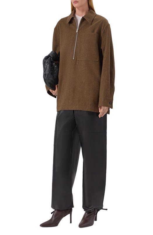 Кожаные брюки Jil Sander J02KA0340/J07187 Чёрный  J02KA0340/J07187 Фото 2