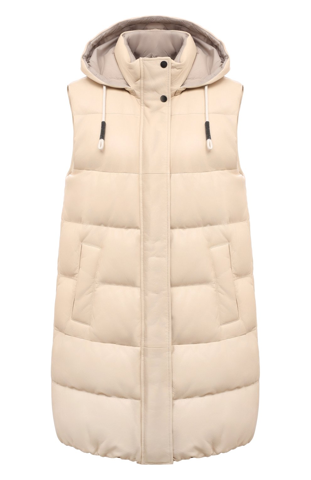 Пуховый кожаный жилет BRUNELLO CUCINELLI, арт. MPNPI9624P, фото 1