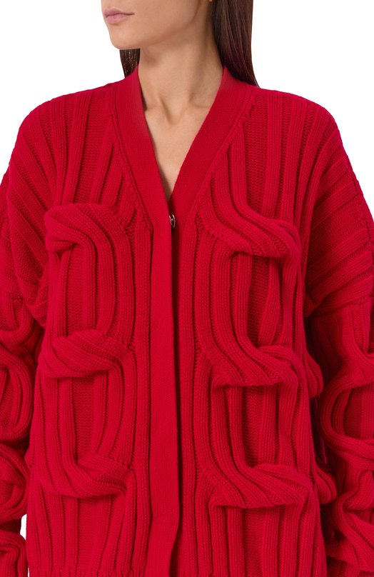 Кардиган из шерсти и кашемира MRZ FW25-0167 Красный  FW25-0167 Фото 5