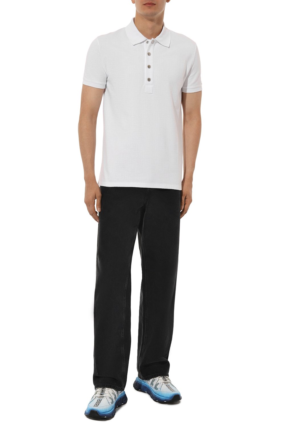 Комбинированные кроссовки trigreca VERSACE синего цвета по цене 99450 руб., арт. DSU8094/1A07043, фото 2 Комбинированные кроссовки trigreca VERSACE, арт. DSU8094/1A07043, фото 2