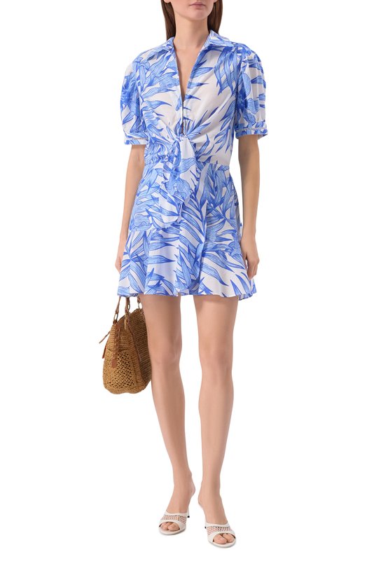 Хлопковое платье Poupette St Barth WI2S26NCPPFB Голубой  WI2S26NCPPFB Фото 2