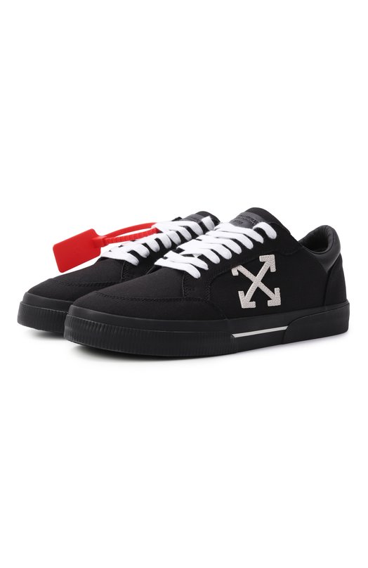 Текстильные кеды New Low Vulcanized Off-White 0MIA293C99FAB002 Чёрный 0MIA293C99FAB002