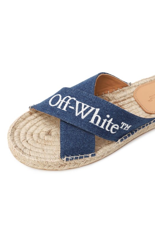 Текстильные шлепанцы Criss Cross Off-White 0WIB016S25DEN0014A01 Синий  0WIB016S25DEN0014A01 Фото 7