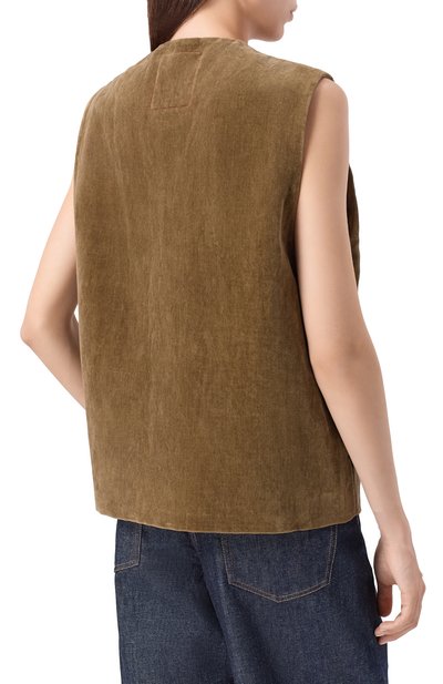 Жилет из хлопка и льна UMA WANG коричневого цвета по цене 121500 руб., арт. UM6527, фото 4 Жилет из хлопка и льна UMA WANG, арт. UM6527, фото 4