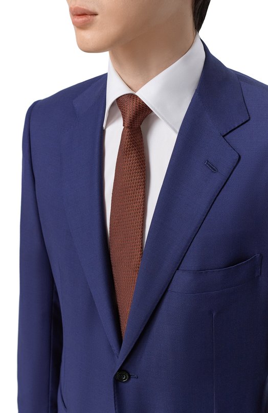 Шелковый галстук Canali 18/HJ04542 Коричневый  18/HJ04542 Фото 2