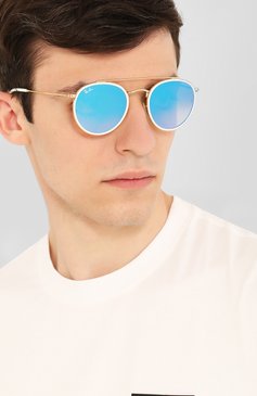 Женские солнцезащитные очки RAY-BAN голубого цвета, арт. 3647N-001/40 | Фото 3 (Кросс-КТ: С/з-унисекс; Региональные ограничения белый список (Axapta Mercury): Не проставлено, RU; Нос: Не проставлено; Тип очков: С/з; Материал: Металл; Очки форма: Круглые; Оптика Гендер: оптика-унисекс)