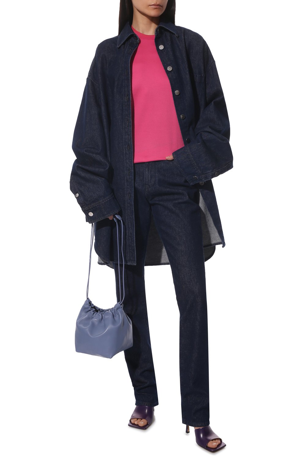 Сумка drawstring JIL SANDER голубого цвета по цене 78900 руб., арт. JSPU853407-WUB70045, фото 3 Сумка drawstring JIL SANDER, арт. JSPU853407-WUB70045, фото 3