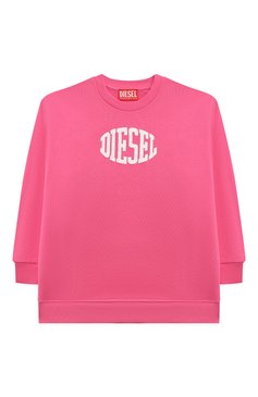 Детский хлопковый свитшот DIESEL фуксия цвета, арт. J01696/KYAXZ | Фото 1 (Рукава: Длинные; Материал сплава: Проставлено; Материал внешний: Хлопок; Девочки Кросс-КТ: Свитшот-одежда; Драгоценные камни: Проставлено)