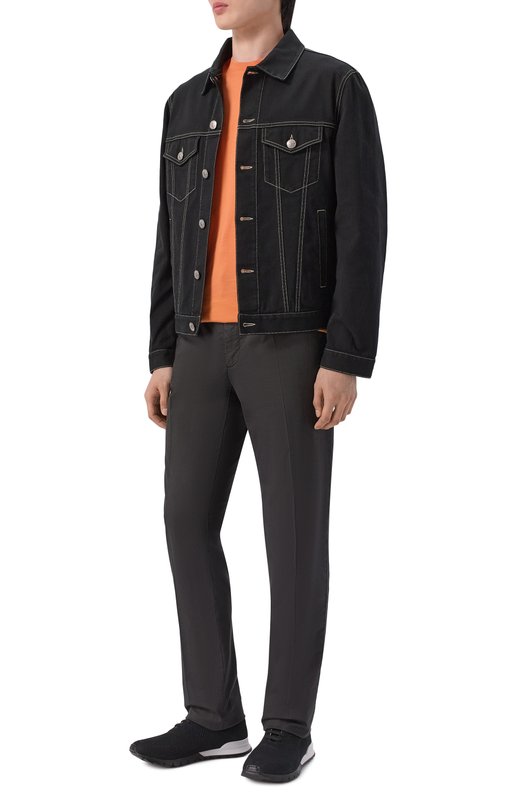 Текстильные кроссовки Kiton USSFITN00809 Чёрный  USSFITN00809 Фото 2