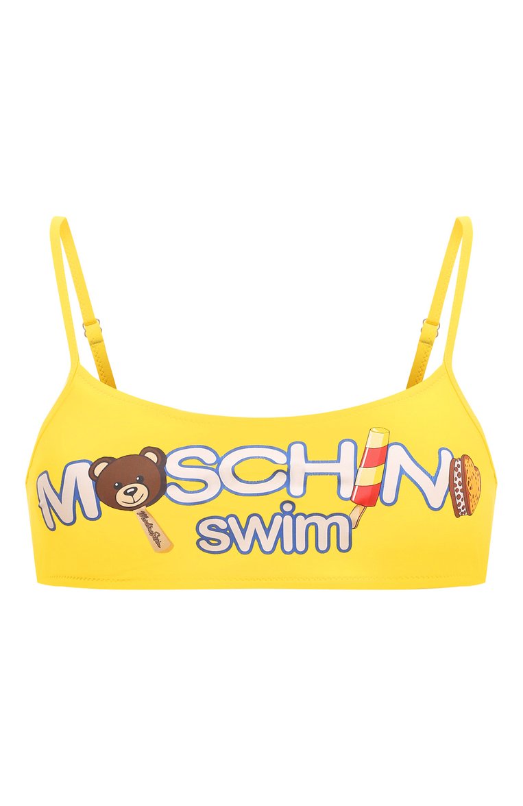Женский бра-топ MOSCHINO желтого цвета, арт. A5731/4901 | Фото 1 (Материал внешний: Синтетический материал; Нос: Не проставлено; Материал сплава: Проставлено; Женское Кросс-КТ: Раздельные купальники)