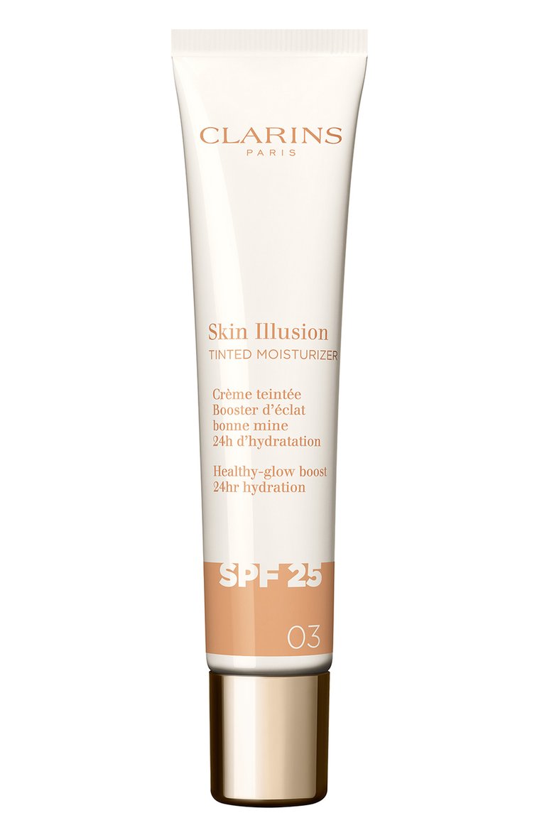 Оттеночный увлажняющий крем для лица с эффектом сияния spf 25, оттенок 03 (40ml) CLARINS  цвета, арт. 80112686 | Фото 1 (Нос: Не проставлено; Региональные ограничения белый список (Axapta Mercury): Не проставлено; Финишное покрытие: Сияющий; Обьем косметики: 40ml)