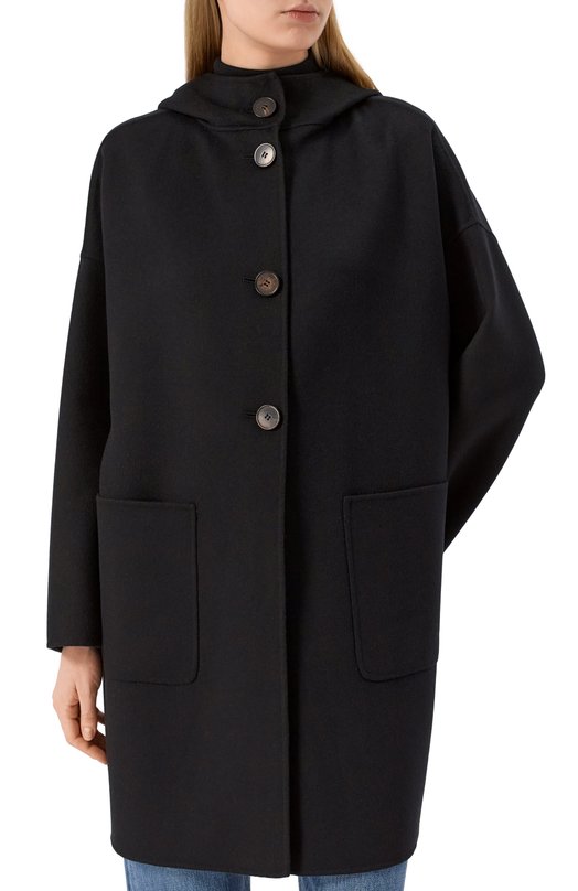 Парка из шерсти и кашемира Max Mara Studio ZINA Чёрный  ZINA Фото 3