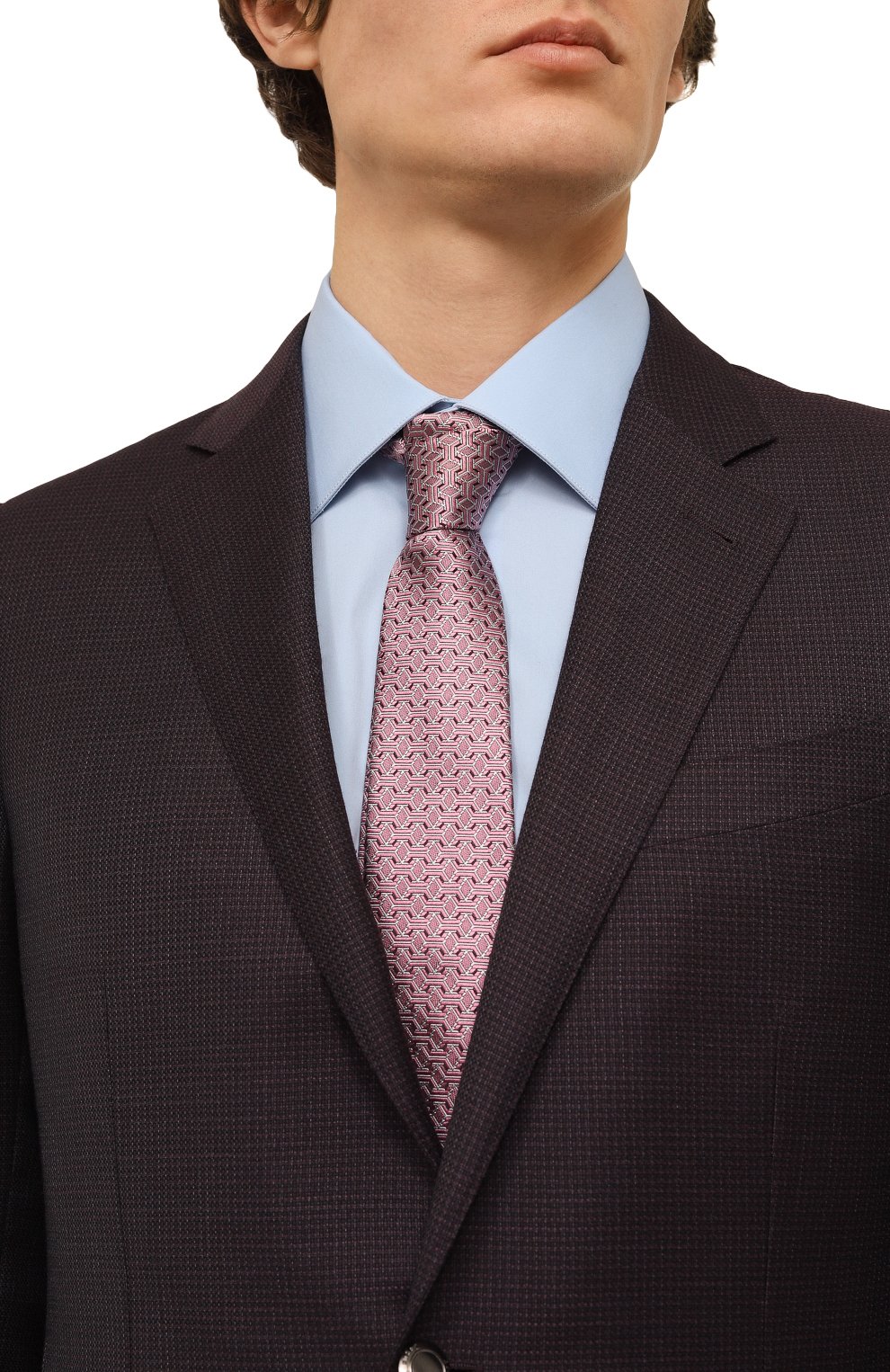 Шелковый галстук LANVIN розового цвета по цене 15400 руб., арт. 3100/TIE, фото 2 Шелковый галстук LANVIN, арт. 3100/TIE, фото 2