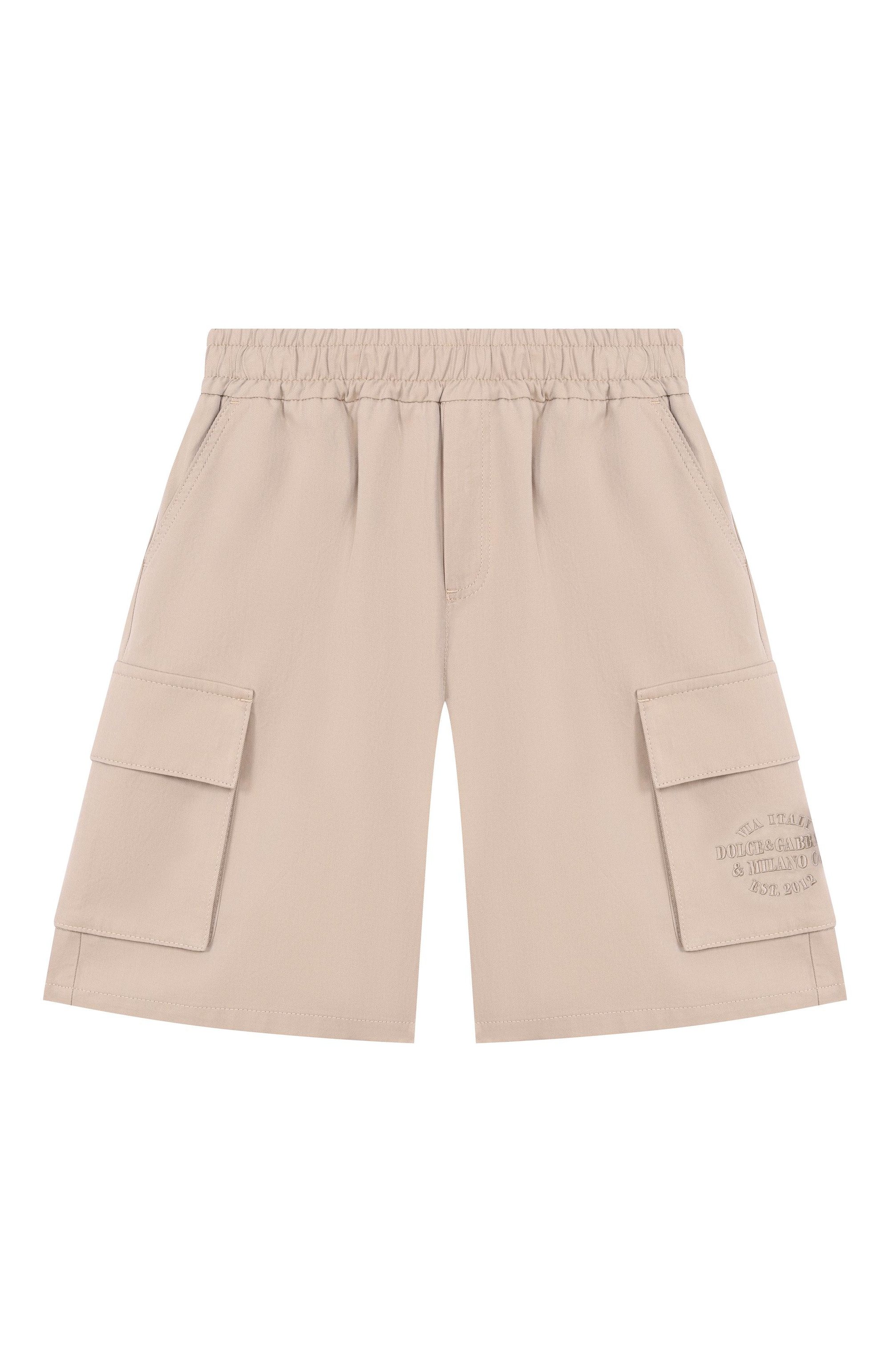 Хлопковые шорты-карго DOLCE & GABBANA бежевого цвета по цене 47800 руб., арт. L44Q01/FU63D_001, фото 1 Хлопковые шорты-карго DOLCE & GABBANA, арт. L44Q01/FU63D_001, фото 1