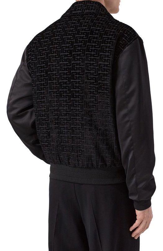 Бомбер из хлопка и вискозы Balmain GH1TFA73/MI21 Чёрный  GH1TFA73/MI21 Фото 4