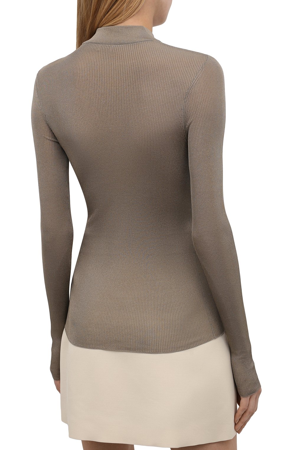 Шелковая водолазка SAINT LAURENT серого цвета по цене 112500 руб., арт. 654478/Y75AI, фото 4 Шелковая водолазка SAINT LAURENT, арт. 654478/Y75AI, фото 4