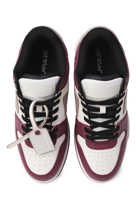 Кожаные кеды Out of Office Off-White 0MIA189F25LEA003 Бордовый  0MIA189F25LEA003 Фото 6