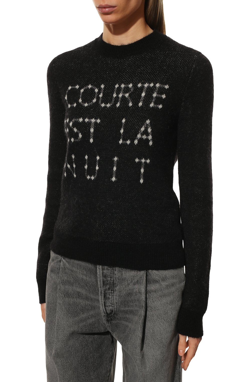 Пуловер SAINT LAURENT черного цвета по цене 79100 руб., арт. 586303/YAGZ2, фото 3 Пуловер SAINT LAURENT, арт. 586303/YAGZ2, фото 3