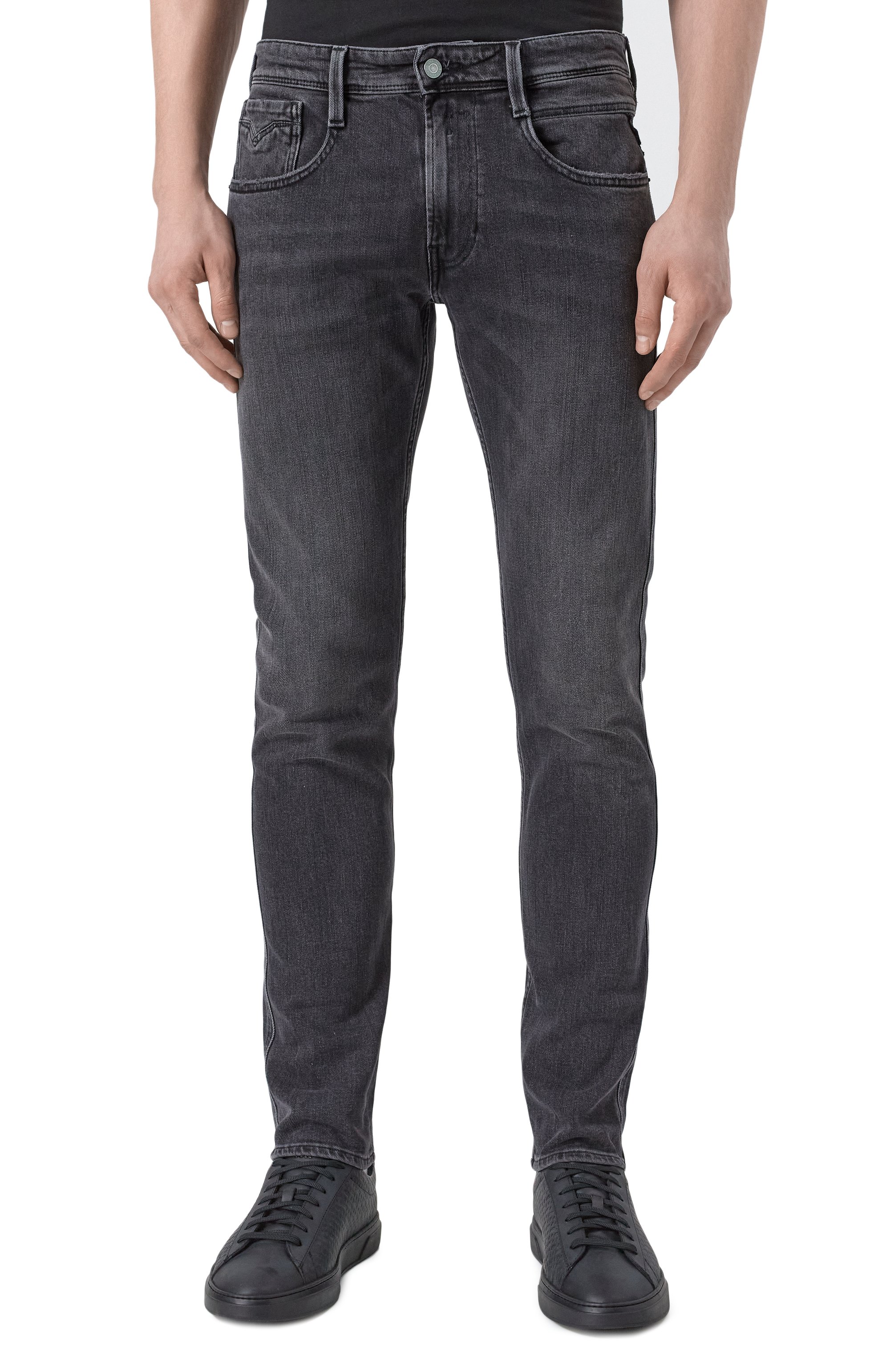 Джинсы anbass REPLAY черного цвета по цене 19650 руб., арт. M914H .000.613 828, фото 3 Джинсы anbass REPLAY, арт. M914H .000.613 828, фото 3