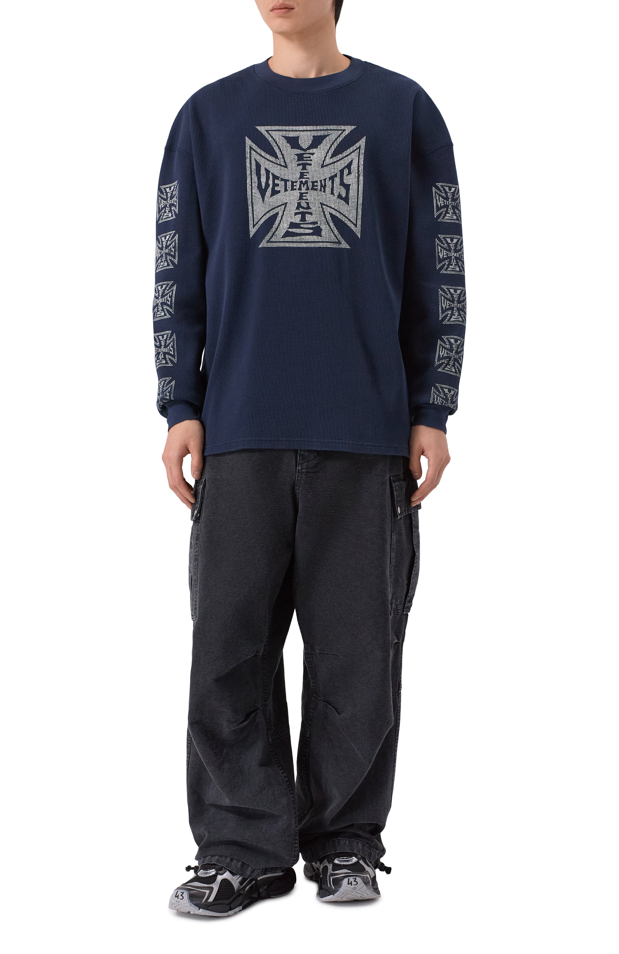 Хлопковый лонгслив VETEMENTS, арт. ME76LS182U/1220 JERSEY, фото 2