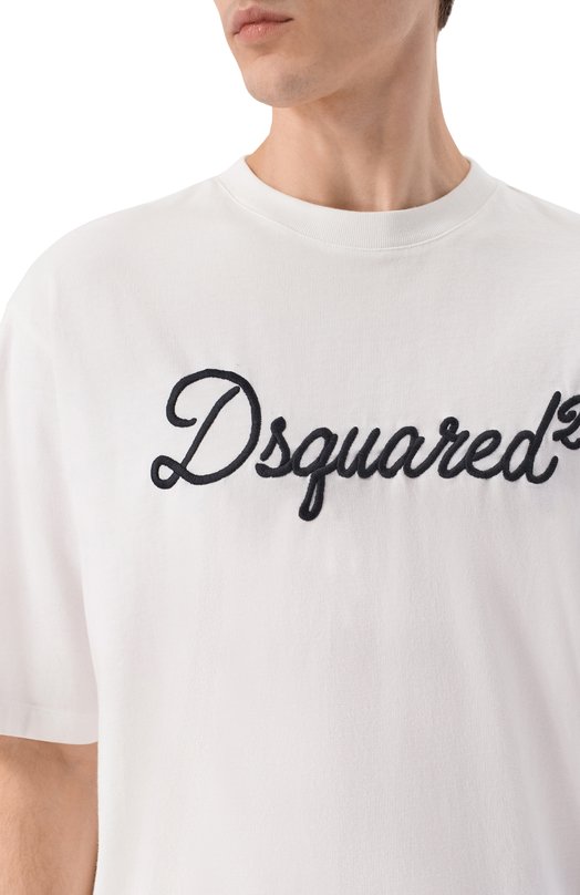 Хлопковая футболка Dsquared2 S74GD1524/D20106 Белый  S74GD1524/D20106 Фото 5