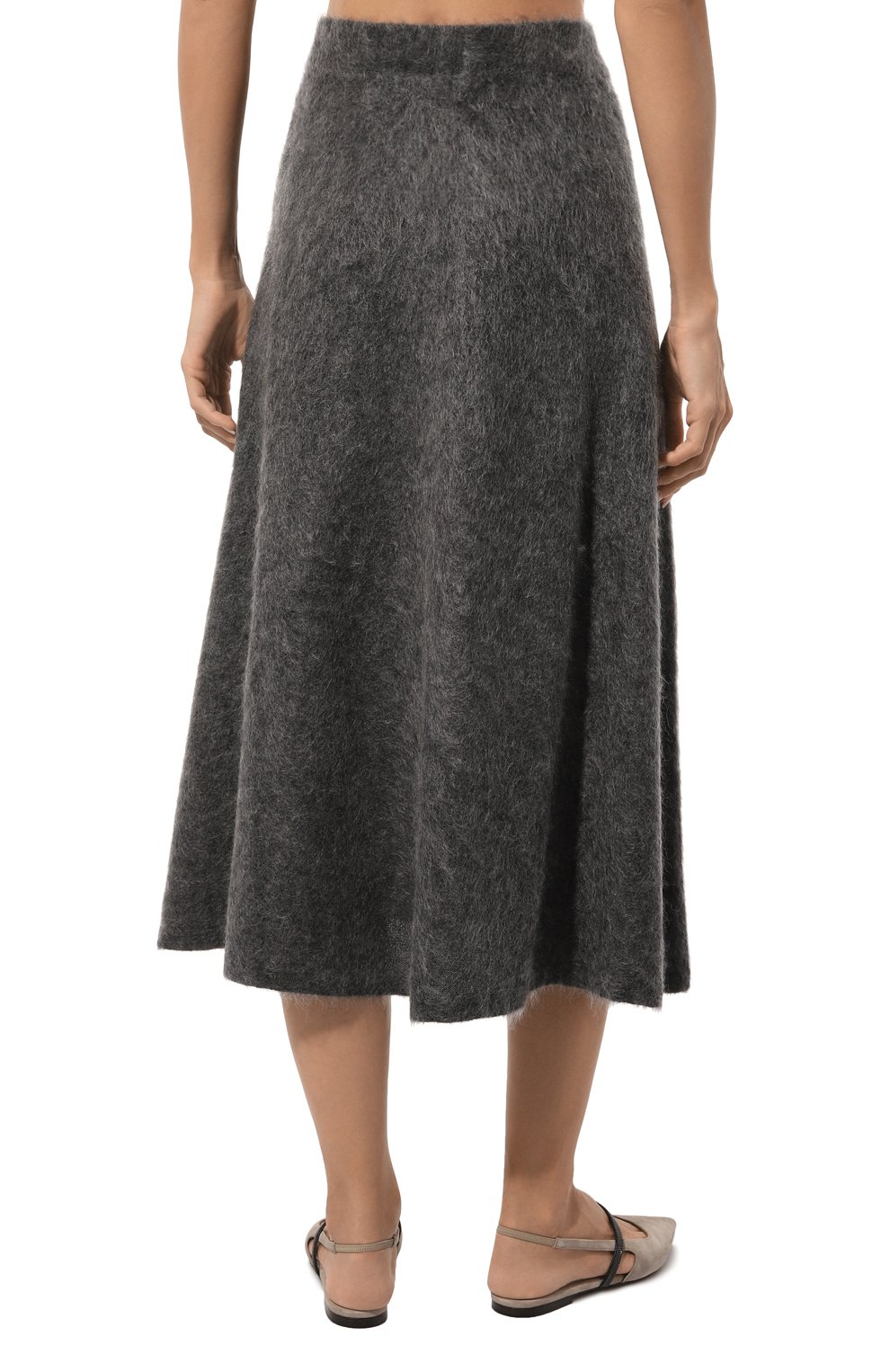 Юбка из шерсти и кашемира BRUNELLO CUCINELLI серого цвета по цене 162500 руб., арт. MBP143789, фото 4 Юбка из шерсти и кашемира BRUNELLO CUCINELLI, арт. MBP143789, фото 4