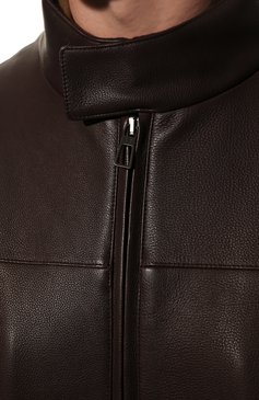 Мужской кожаный бомбер LORO PIANA бордового цвета, арт. FAL3629 | Фото 5 (Рукава: Длинные; Длина (верхняя одежда): Короткие; Материал утеплителя: Шерсть; Мужское Кросс-КТ: Кожа и замша, Верхняя одежда; Принт: Без принта; Стили: Кэжуэл; Кросс-КТ: Куртка, бомбер; Материал внешний: Натуральная кожа; Региональные ограничения белый список (Axapta Mercury): RU; Материал сплава: Проставлено; Драгоценные камни: Проставлено)