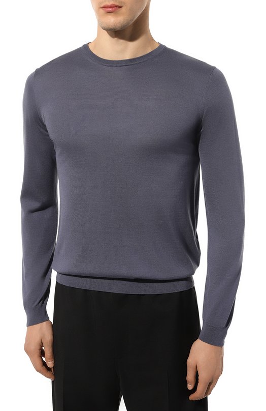 Джемпер из шелка и хлопка Giorgio Armani 3HSM37/SM63Z Синий  3HSM37/SM63Z Фото 3