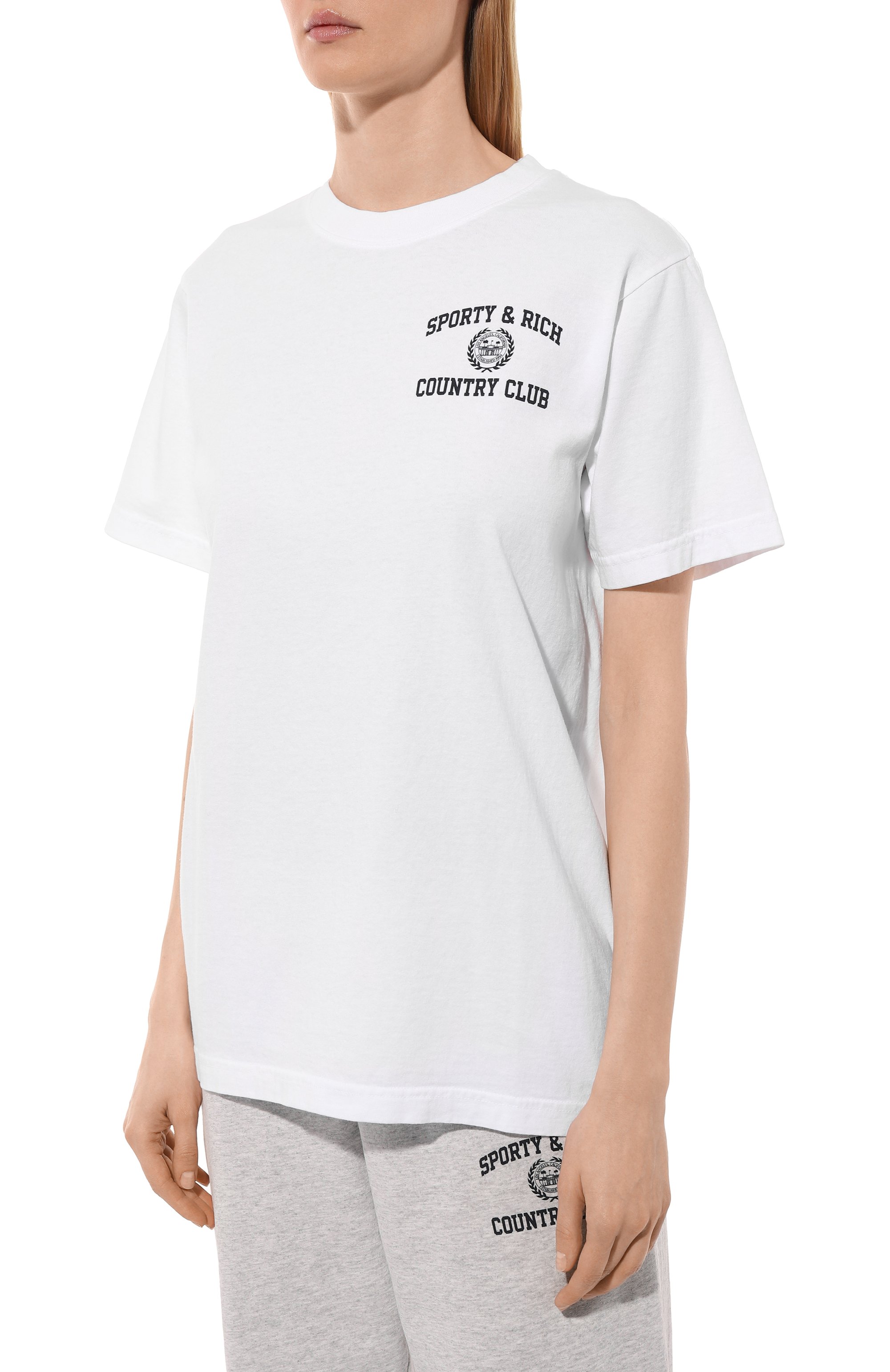 Хлопковая футболка SPORTY AND RICH, арт. T0043516218WH01, фото 3