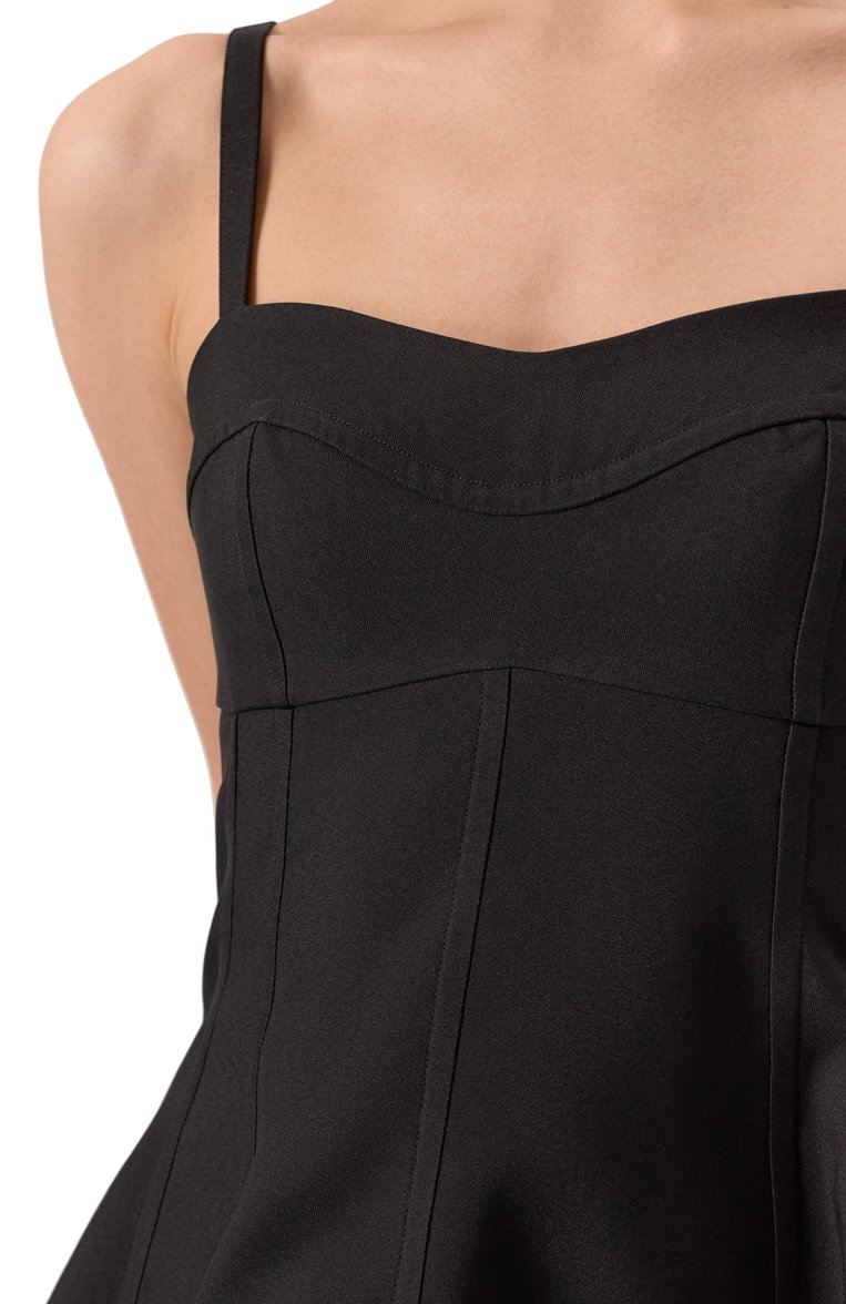 Женский топ JIL SANDER черного цвета, арт. J04NC0107-J70013 | Фото 5 (Материал внешний: Шелк, Синтетический материал; Длина (для топов): Удлиненные; Рукава: На бретелях; Стили: Минимализм; Автоматизация ТО: Проставлено; Автоматизация состава: Проставлено)