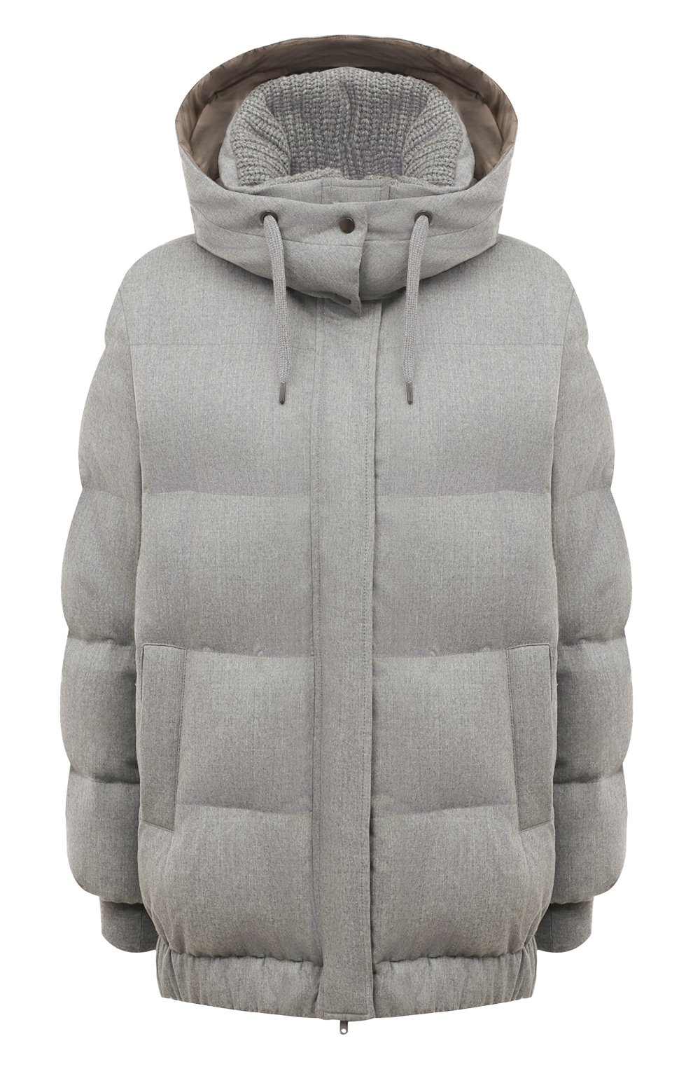 Пуховик BRUNELLO CUCINELLI серого цвета по цене 527500 руб., арт. MT2262894, фото 1 Пуховик BRUNELLO CUCINELLI, арт. MT2262894, фото 1