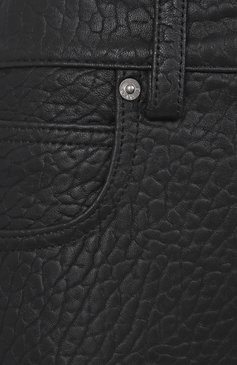 Женские кожаные брюки ALEXANDER WANG черного цвета, арт. 1WC1254797 | Фото 6 (Материал внешний: Натуральная кожа; Материал подклада: Вискоза; Длина (брюки, джинсы): Стандартные; Силуэт Ж (брюки и джинсы): Прямые; Стили: Кэжуэл; Женское Кросс-КТ: Брюки-одежда, Замша и кожа)