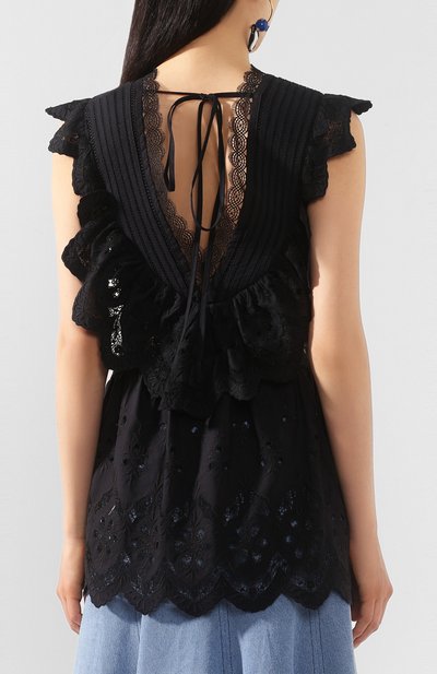 Хлопковый топ SELF-PORTRAIT, арт. SS20-053T, фото 4