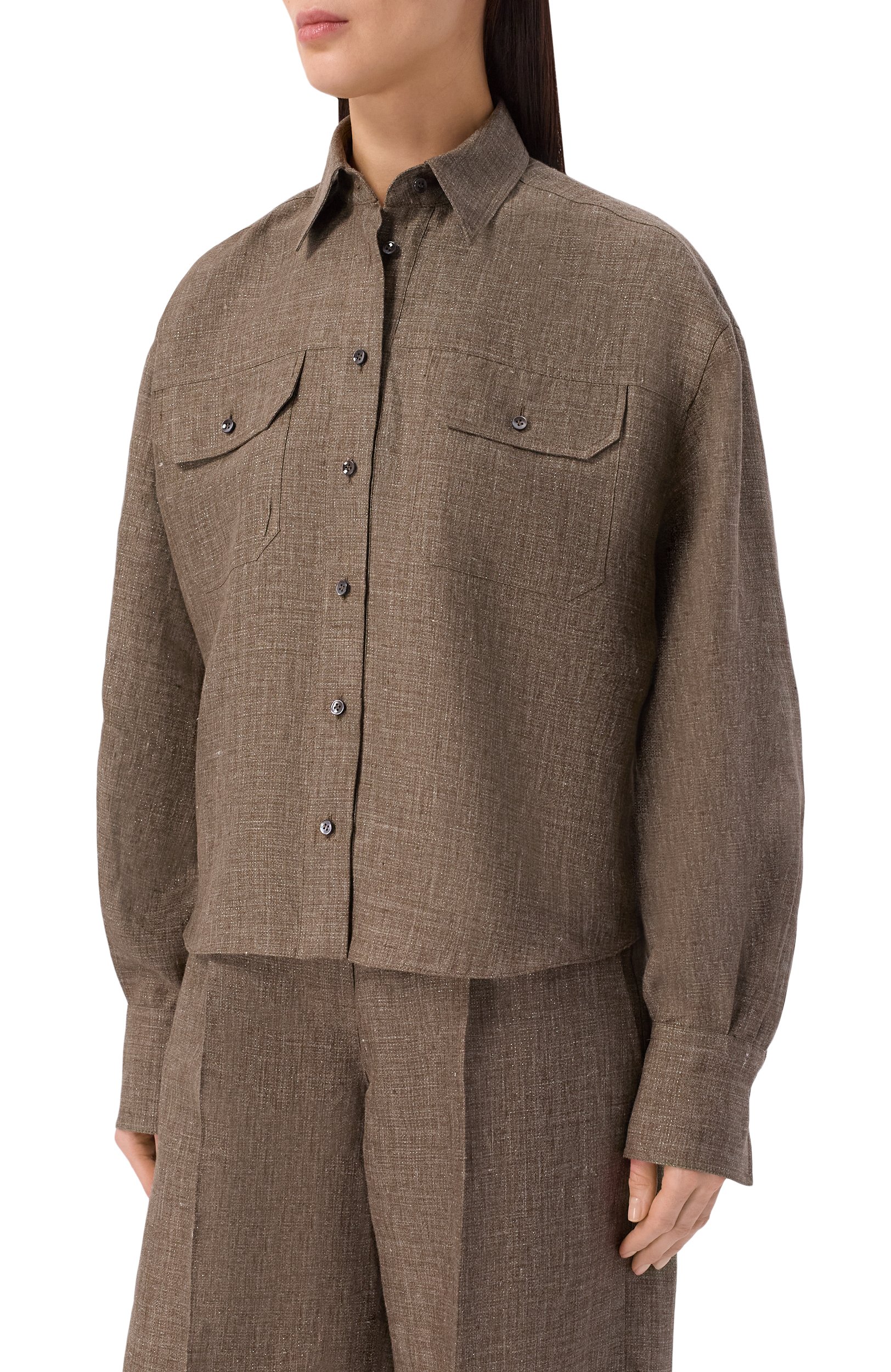 Льняная рубашка BRUNELLO CUCINELLI, арт. MQ194M3M06, фото 3
