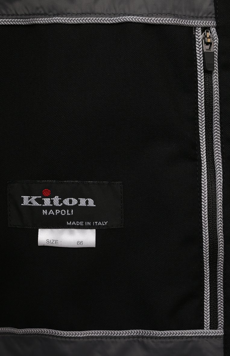 Мужская кашемировый пуховик KITON черного цвета, арт. UW1912V0455F01/66 | Фото 6 (Материал внешний: Кашемир, Шерсть; Длина (верхняя одежда): До середины бедра; Материал подклада: Синтетический материал; Рукава: Длинные; Мужское Кросс-КТ: пуховик-короткий, шерсть и кашемир; Стили: Кэжуэл; Big sizes: Big Sizes; Автоматизация ТО: Проставлено; Автоматизация состава: Проставлено)