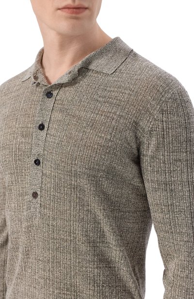 Льняное поло SAINT LAURENT, арт. 859839/Y77IP, фото 5