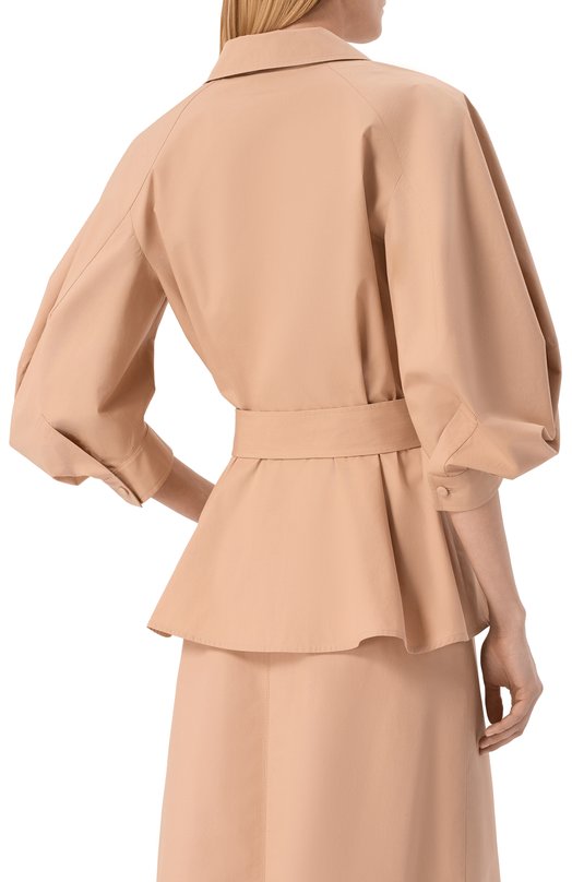 Хлопковая блузка Elie Saab T0270/P0023 Бежевый  T0270/P0023 Фото 4